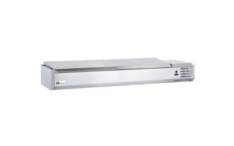Saladette 9 x GN 1/3 stainless steel with lid