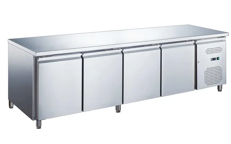 Table refrigeree inox positive 4 portes – 0/+8°C – GN 1/1