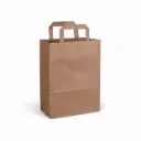 Tas met handvaten gerecycled kraftpapier, 70gr, 22 x 11 x 28 cm, platte greep 250PCS