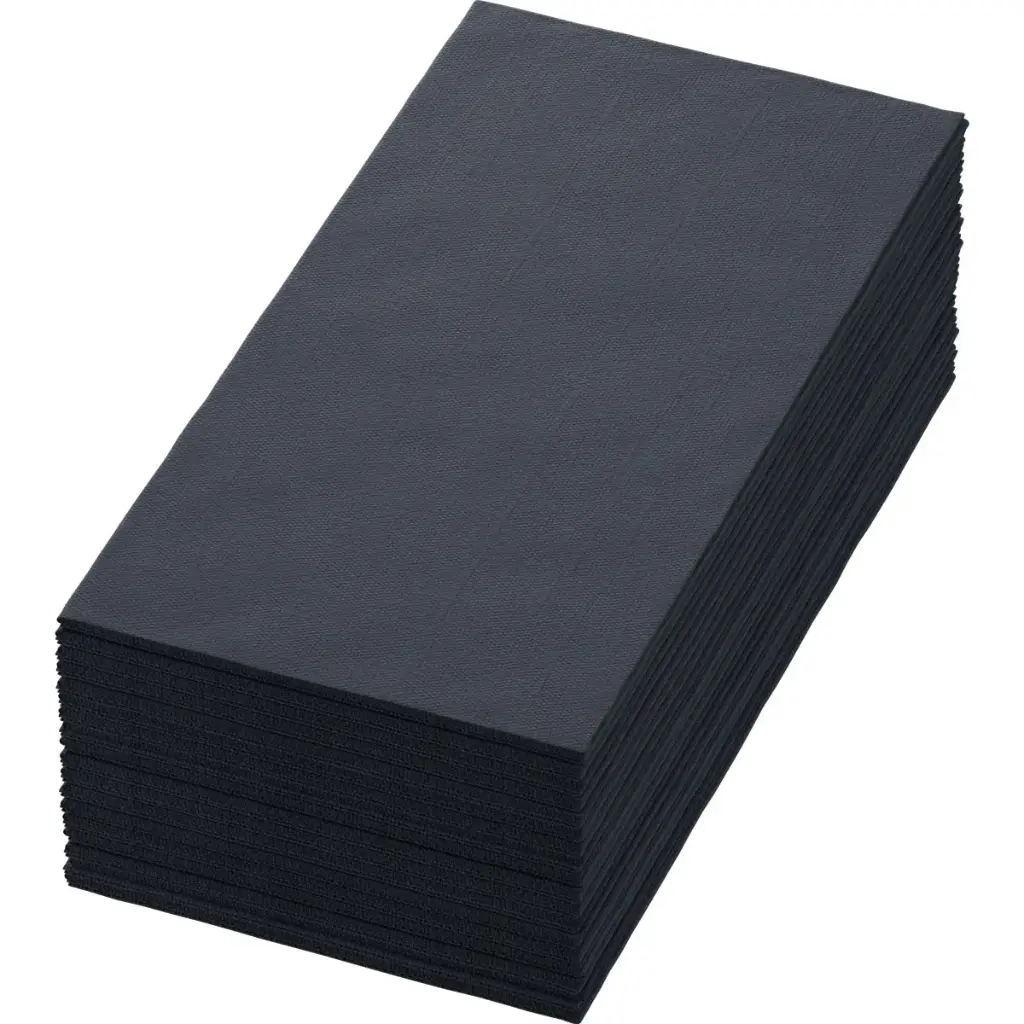 Airlaid Bio Dunisoft® Servietten 40x40 cm Falzung 1/8 360PCS Schwarz