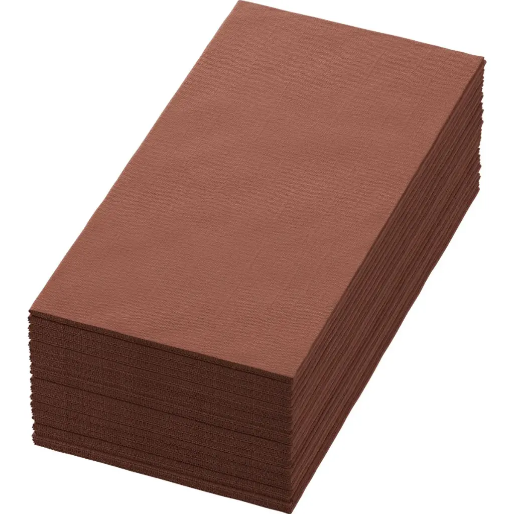 Papieren servetten 40x40 cm 3-laags Vouwing 1/8 1250 stuks Kastanje
