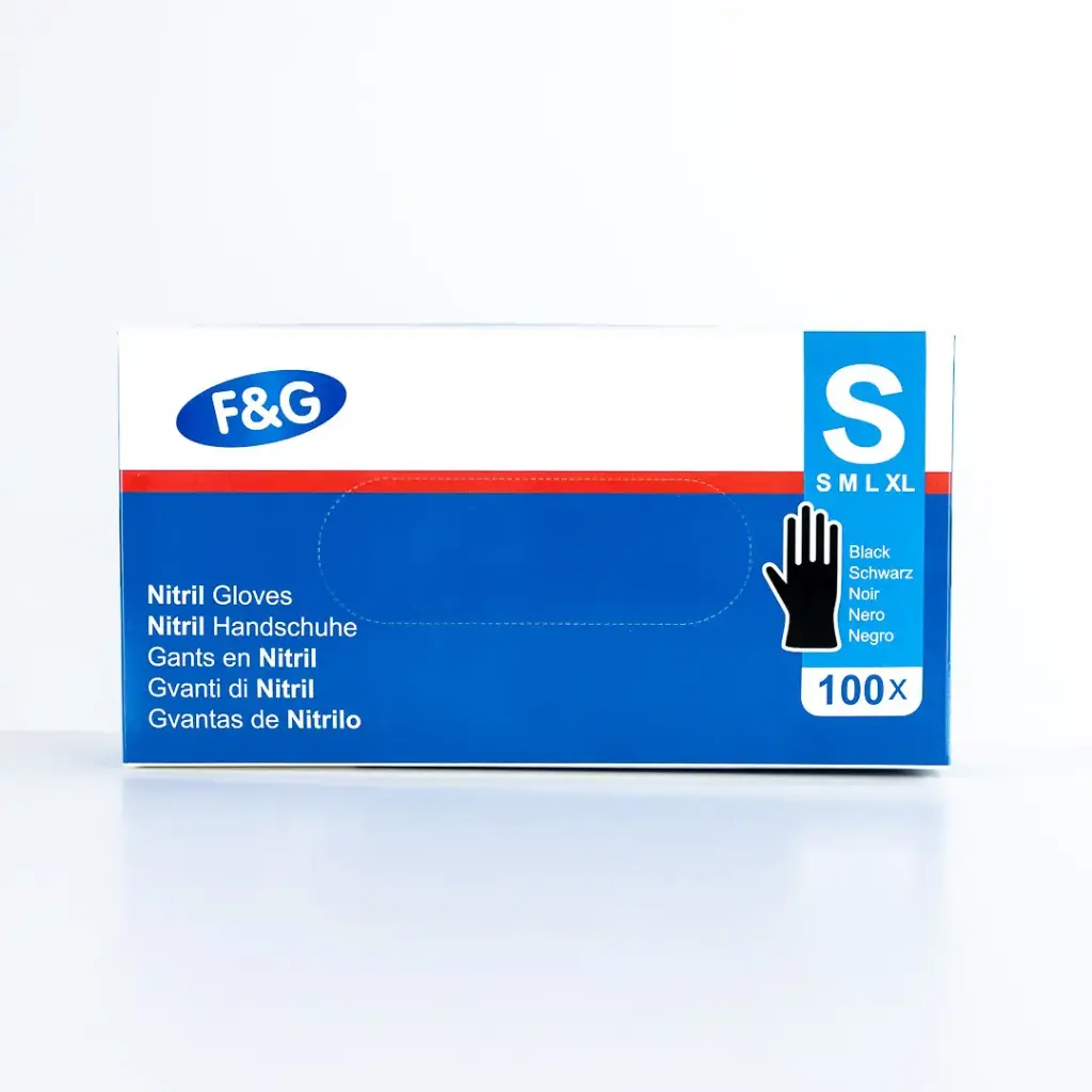 Nitrile Glove Black S 10 x 100PCS