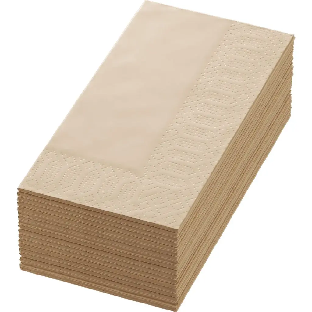 Paper Napkins 40x40 cm 3-Ply 1/8 Fold 1250PCS Natural Brown