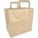 Kraft Paper Carrier Bag with Flat Handles 26 x 17 x 26 cm 250pcs