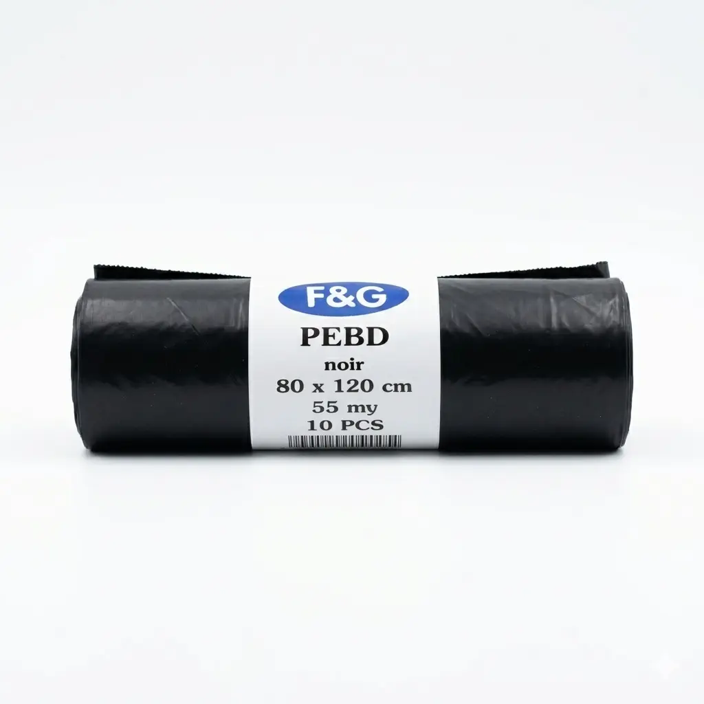 Zwarte vuilniszakken 120L 80x120cm LDPE - 55 Microns - 100PCS