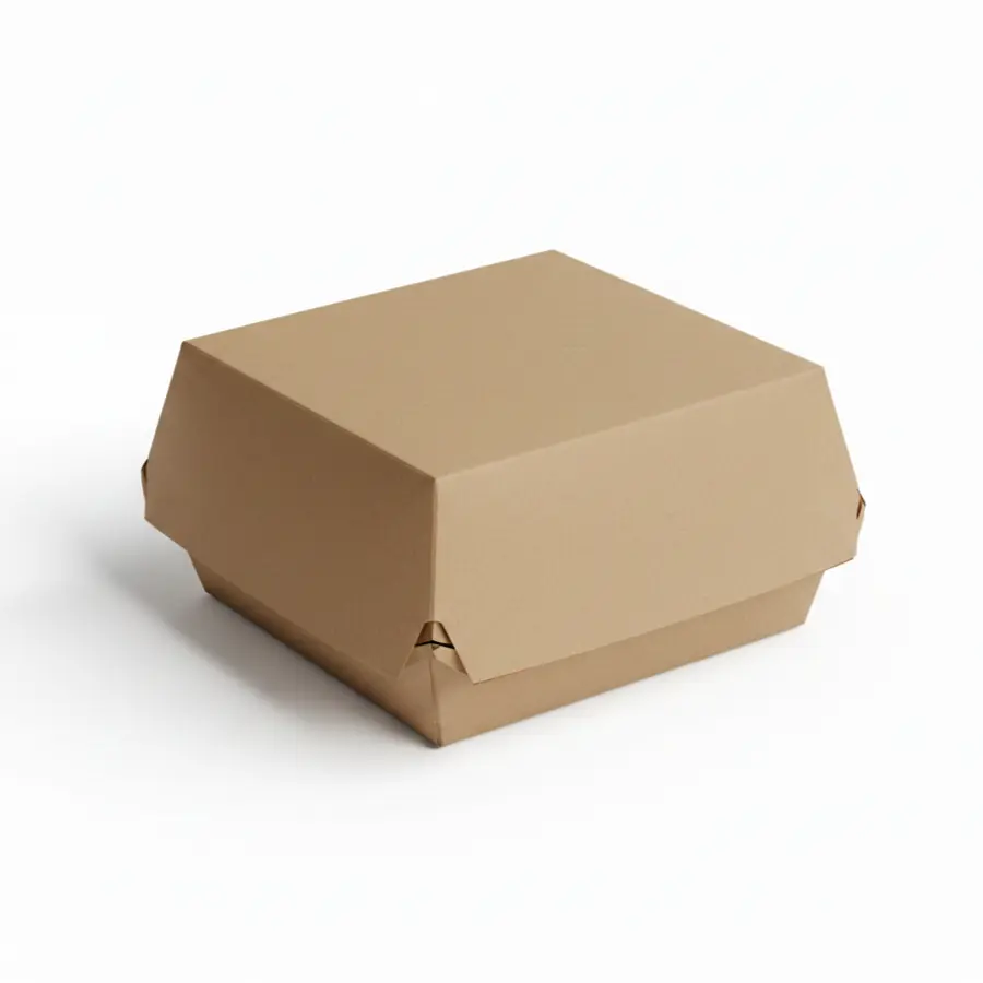 Kraft hamburger box 11.5x11.5x8cm – 400 pcs (4x100)