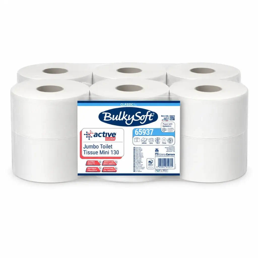 Toiletpapier Mini-Jumbo BulkySoft Active-Clean 2-laags — 12 Rollen