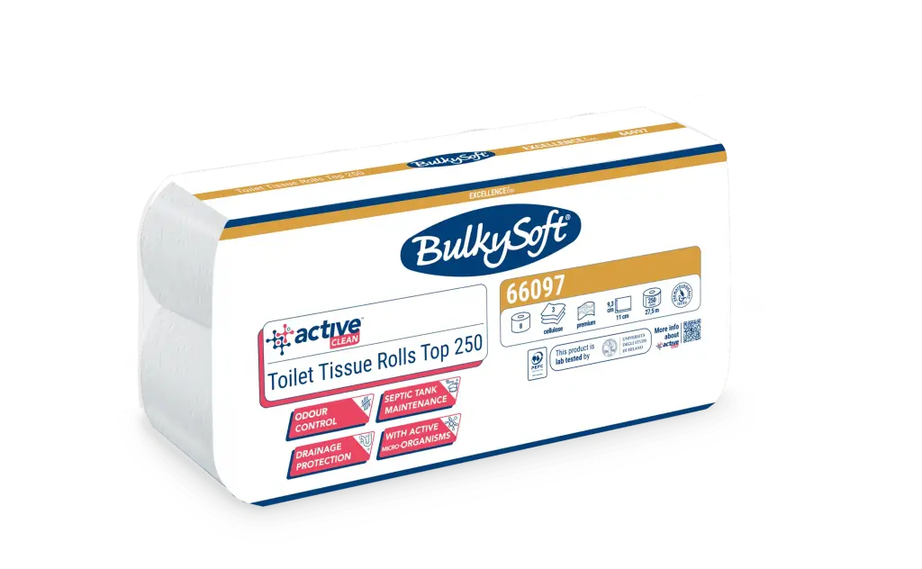 Toilet Paper BulkySoft Active Clean 3-Ply 250 Sheets - 72 Rolls