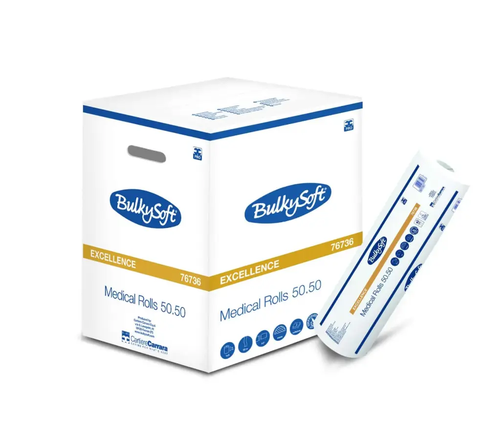 Massagetafelpapier (Onderzoekspapier) BulkySoft Excellence 2 lagen 50m - 9 rollen - Zuiver cellulosevlies